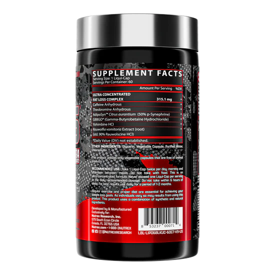 Nt Lipo 6 Black Uc Intense Fat Burner 60 Caps