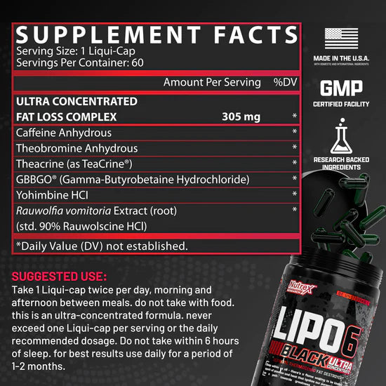 Nt Lipo 6 Black Uc Intense Fat Burner 60 Caps